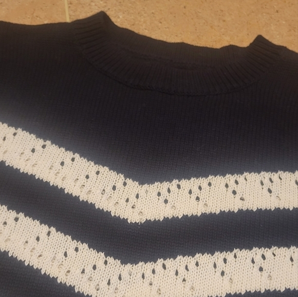 NEW! LOFT Cotton Nautical Varsity Striped Sweater Small. - Picture 8 of 8